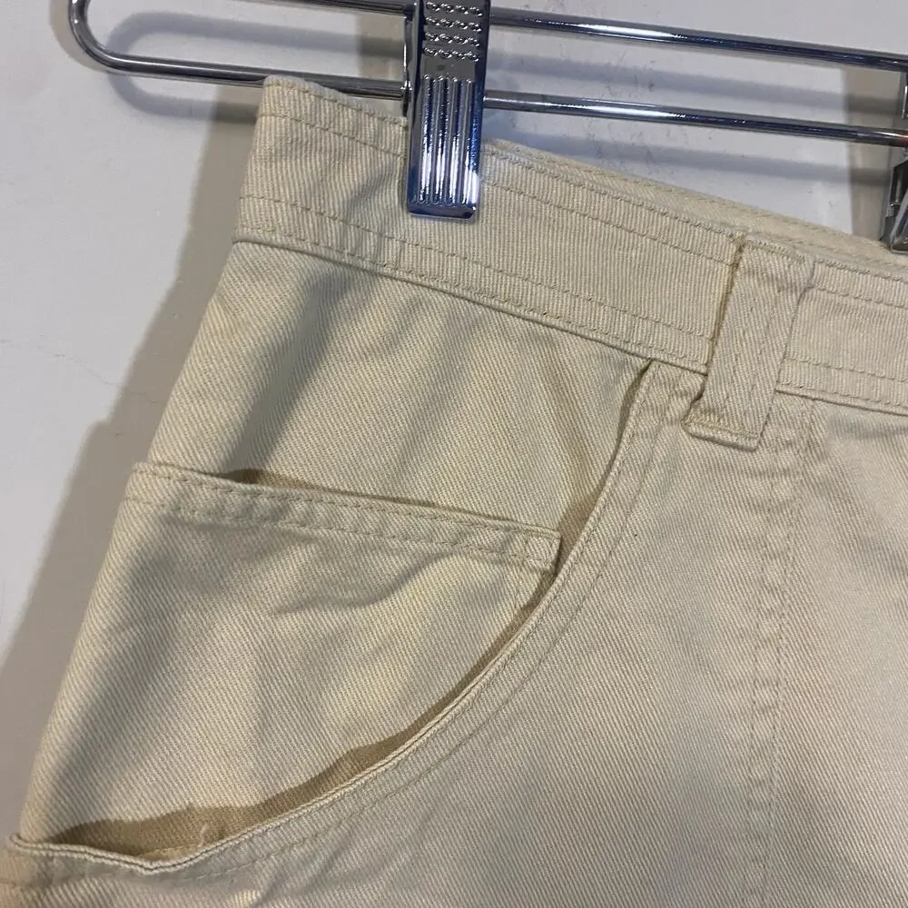 Old Navy Mid-Rise Utility Mini Skirt Beige Tan Button Down Patch Pockets Sz 16